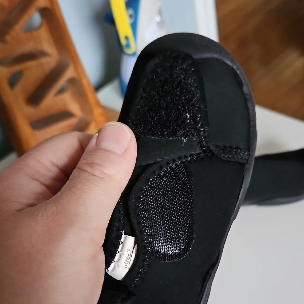 Zara Black Kids Easy On Shoes Slippers